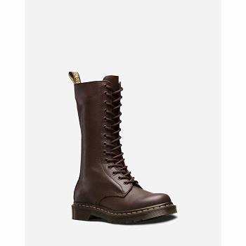 Dr Martens Női 1b99 Virginia Bőr Knee Magasszárú Bakancs Barna